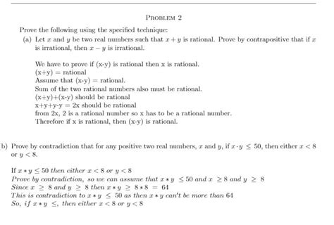 Solved PROBLEM 2 Prove The Following Using The Specified Chegg