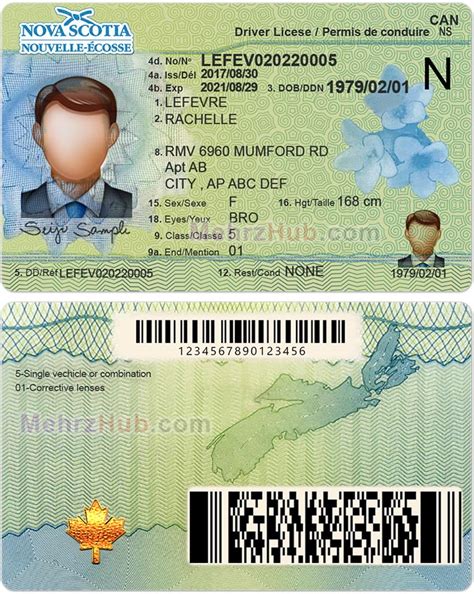 Editable Nova Scotia Driver License Psd Template Mehrzhub