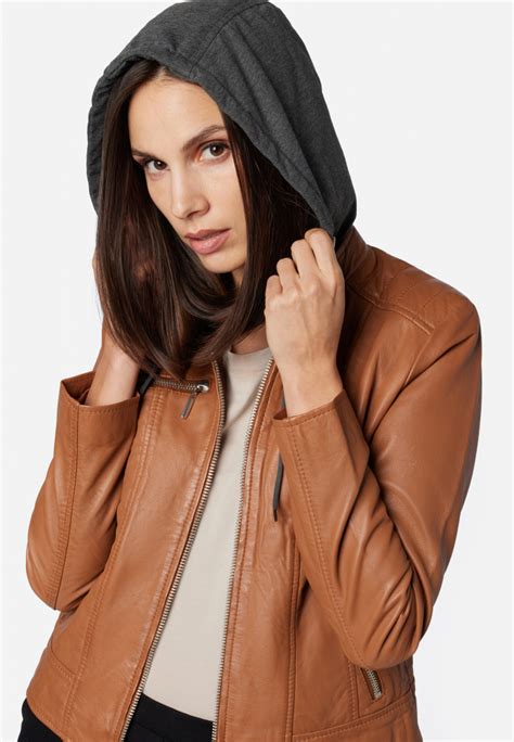 Lederjacke Damen Ricano Nele Lammnappaleder Cognac