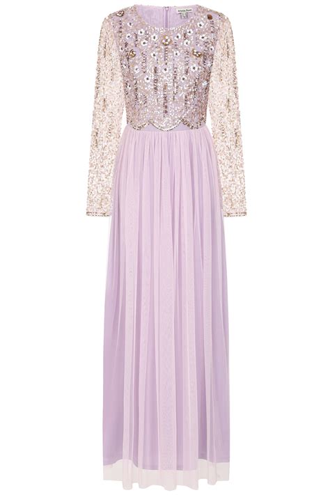 Clara Lilac Sequin Bodice Maxi Dress Frock And Frill