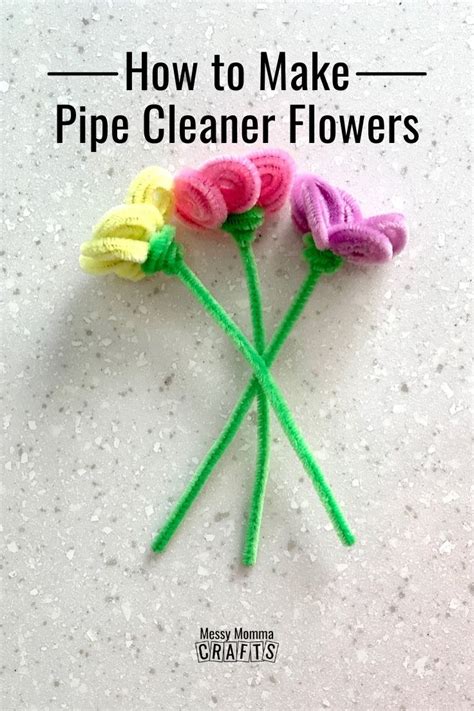 Pipe Cleaner Flower And Leaf Step By Step Diy Pipe Cleaner Off