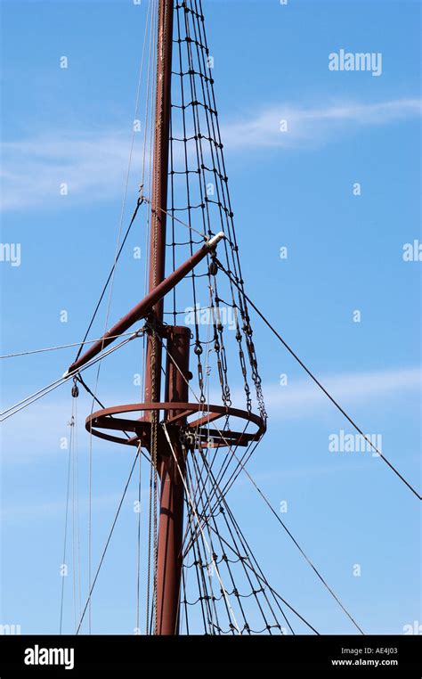 Sailing ship rigging Stock Photo - Alamy