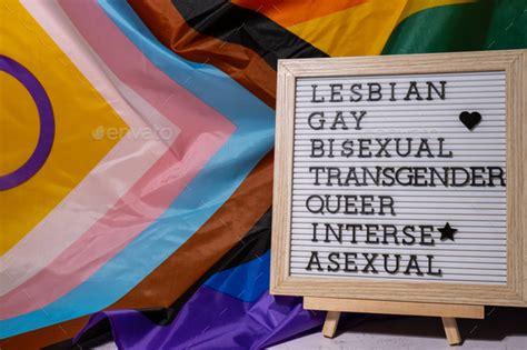 LGBTQIA Description Frame On Rainbow LGBTQIA Flag Made From Silk Material LESBIAN GAY
