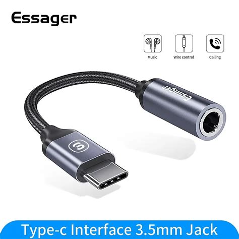 Essager Usb Typ C Buchse Kopfh Rer Adapter Usb C Auf Mm Kopfh