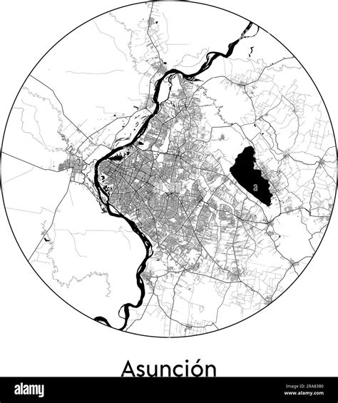 Mapa De La Ciudad Asunci N Paraguay Am Rica Del Sur Ilustraci N