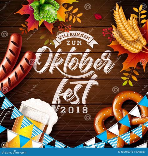 Oktoberfest Banner Illustration With Typography Lettering And Fresh