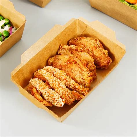 Customized Fried Chicken Eco Friendly Food Grade Paper Packaging Box