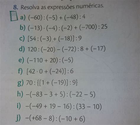 Atividades Expressões Numéricas 5 Ano