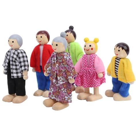 Poupées de famille Ensemble de Marionnettes Familiales Poupées jeux