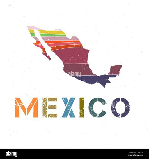 Diseño de mapas de México Forma del país con hermosas ondas