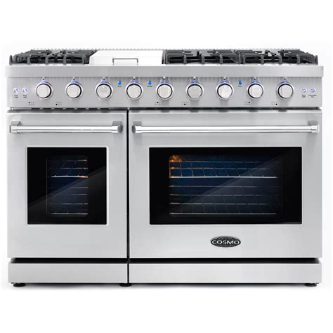 freestanding double oven gas range   italian