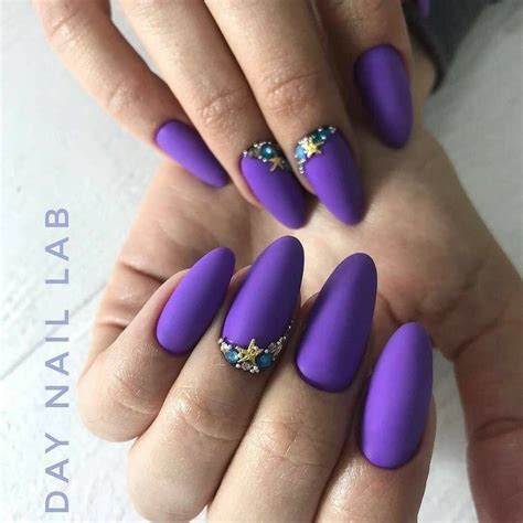 Pin By LEONA On NAIL DESIGN Purple Acrylic Nails Solid Color Nails