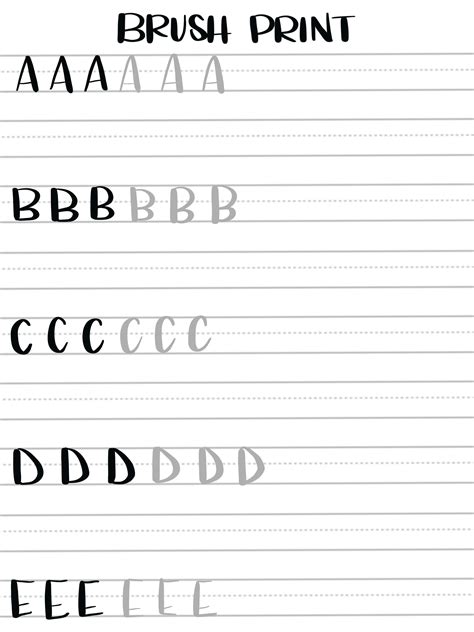 Brush Lettering Practice Sheets Free Printable Printable Templates