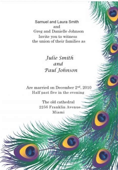 Best Photos Of Peacock Wedding Invitation Template Free Pics Of Peac