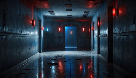 Eerie Hospital Corridor Premium Ai Generated Image