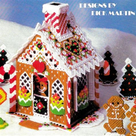 Vintage GINGERBREAD HOUSE Plastic Canvas Pattern Pdf Instant Etsy