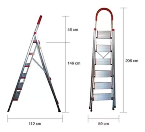 Escalera De Aluminio Tijera Familiar Escalones Reforzada En Venta En