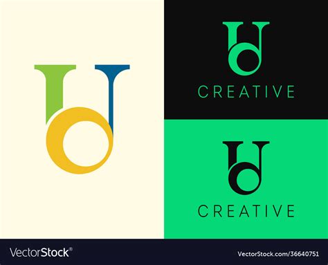 Letter Uo U O Ub Ou Logo Design Royalty Free Vector Image