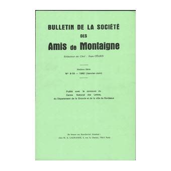 Bulletin De La Soci T Des Amis De Montaigne Vi N T N