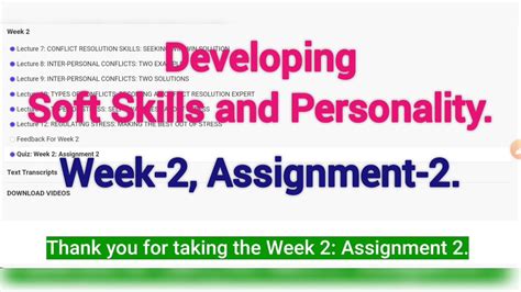 Developing Soft Skills And Personality Week 2 Assignment 2 Nptel