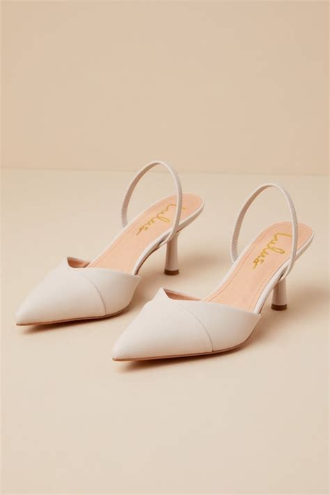 Ivory Pointed Toe Pumps Ivory Slingback Pumps Ivory Heels Lulus