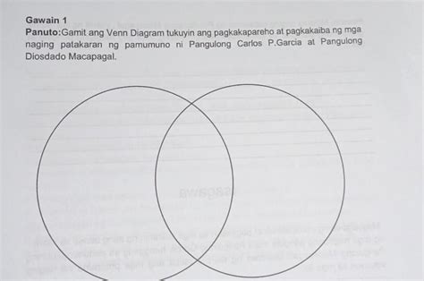 Gawain 1 Panuto Gamit Ang Venn Diagram Tukuyin Ang Pagkakapareho At