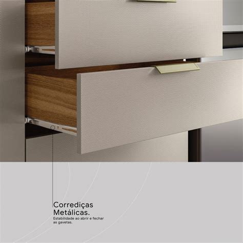 Balcão Cozinha Alba Portas Gavetas Amêndola Nude Prime Tx Demóbile