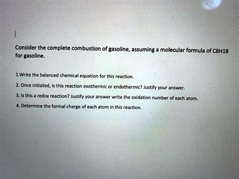 Solved Consider The Complete Combustion Of Gasoline Assuming