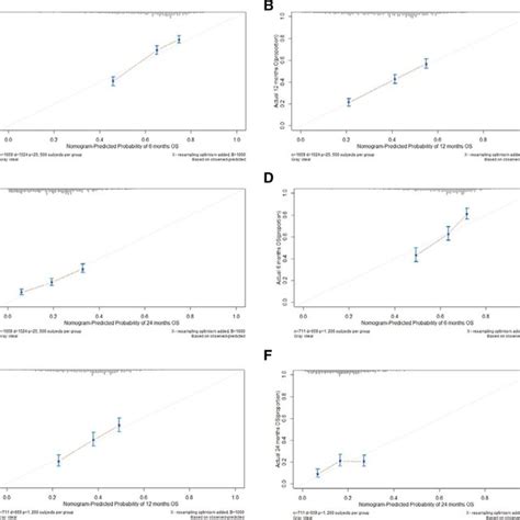 Calibration Plots Of OS Nomogram Model 6 Month Calibration Plot Of OS