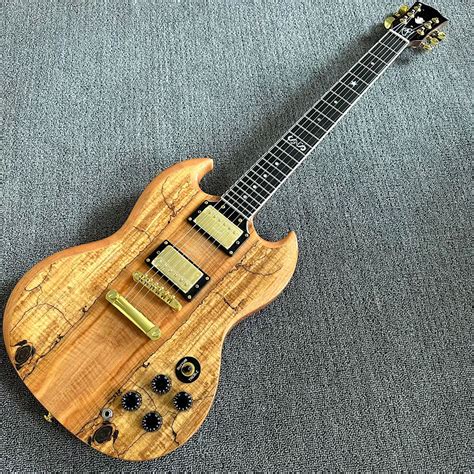 Custom Shop Decaying Wood SG400 Electric Guitar 22 Frets Pickup Gold