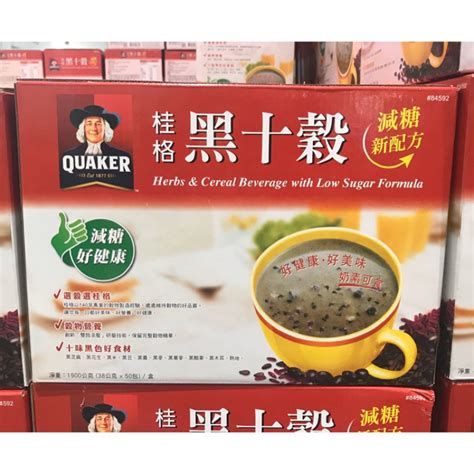 Costco好市多 Quaker 桂格減糖黑十穀 38g X50包入 早餐 沖泡飲品 蝦皮購物