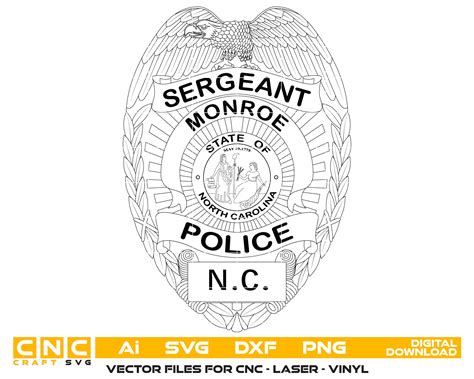 North Carolina Police Sergeant Badge vector art