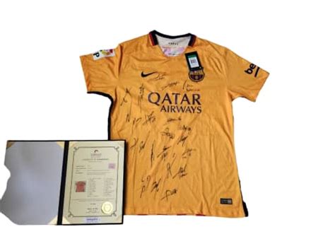 Sporting Memorabilia Autographed By Barcelona Full Firstteam Squad W