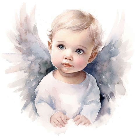 Baby Angels Clipart Watercolor Angel Babies Postcard 50 High Resolution ...