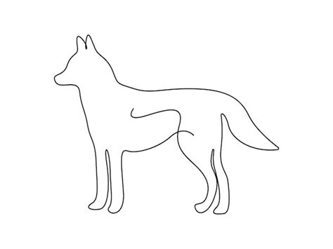 Premium Vector Continuous One Line Drawing Of Cute Fox Vector