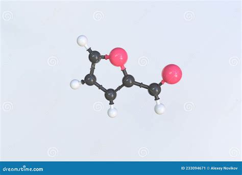 Furfural Molecule Scientific Molecular Model Looping 3d Animation Stock Illustration