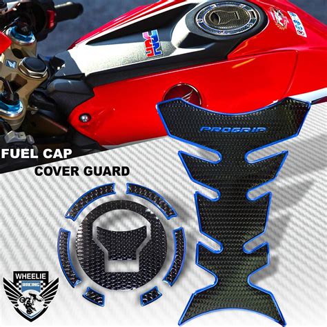 CHROME BLUE BLACK PRO GRIP FUEL TANK PAD GAS CAP COVER 13 23 CB CBR 500