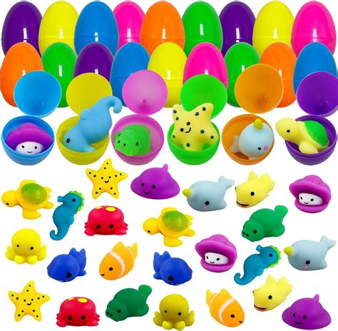 Jofan 24 Pack Plastic Prefilled Easter Eggs With Sea