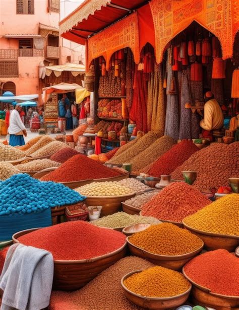 Premium Ai Image Colorful Spices In The Souk Of Marrakesh Morocco