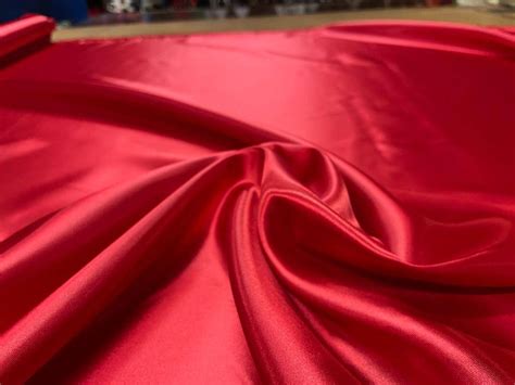 Satin Polyester Rouge Tissus D Co Couture