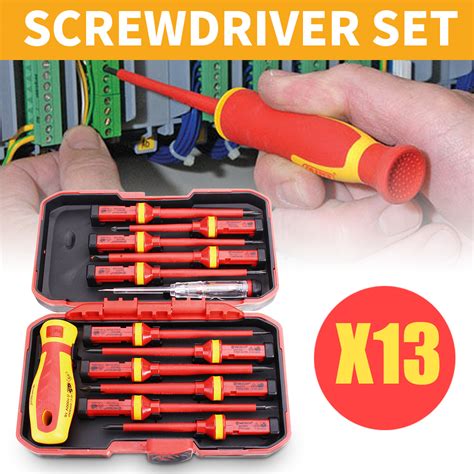 New 13pcs 1000v Electronic Insulated Screwdriver Set Phillips Slotted Torx Cr V Screwdriver