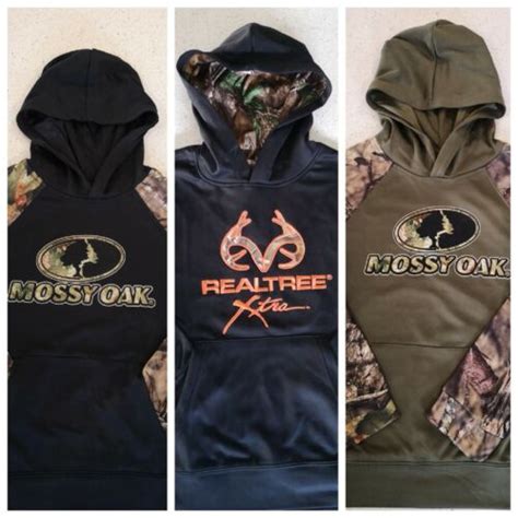 Realtree Extra Mossy Oak Camo Hoodie Youth Boys Sweatshirt Hunting