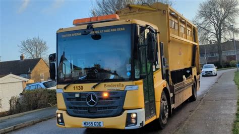 2015 Mercedes Kerbsider Bin Lorry Collecting Recycling In Swindon YouTube