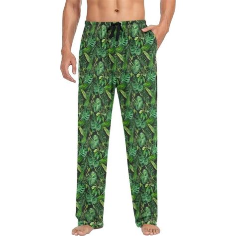 Freeamg Tropical Leaves Pajama Pants For Men Men S Separate Bottoms Pure Cotton Comfortable