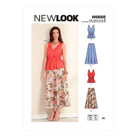 New Look Sewing Pattern N6668 Misses Pull Over V Neck Sleeveless Top