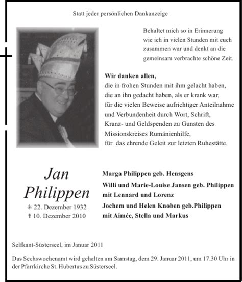 Traueranzeigen Von Jan Philippen Aachen Gedenkt