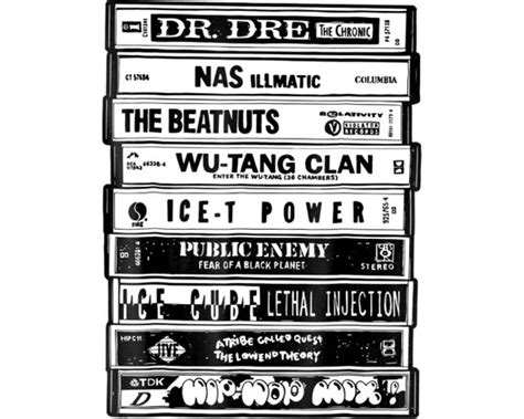 Hip Hop Artists Cassettes Old School Rap Design Hip Hop Png Etsy