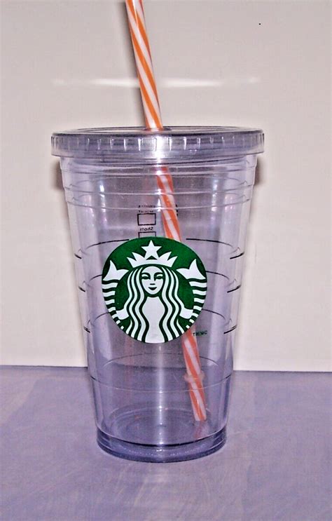 Starbucks Cold Cup Clear Grande Tumbler Traveler Logo Oz Mermaid