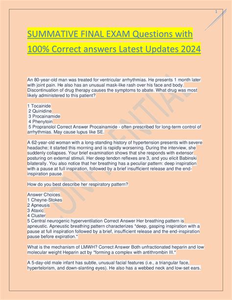 Summative Final Exam Questions With Correct Answers Latest Updates