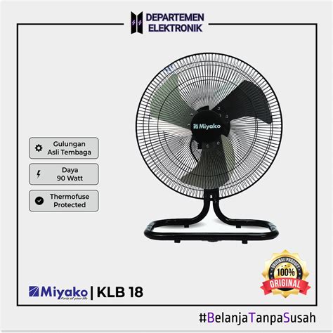 Jual MIYAKO Kipas Angin Lantai 18 Inch KLB 18 Floorfan Garansi 1